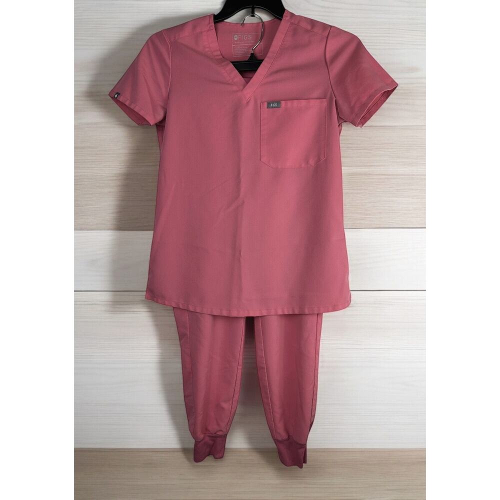 FIGS Catarina One Pocket Top Zamora Jogger Pants Limited Edition Neon Pink XS - Picture 2 of 16